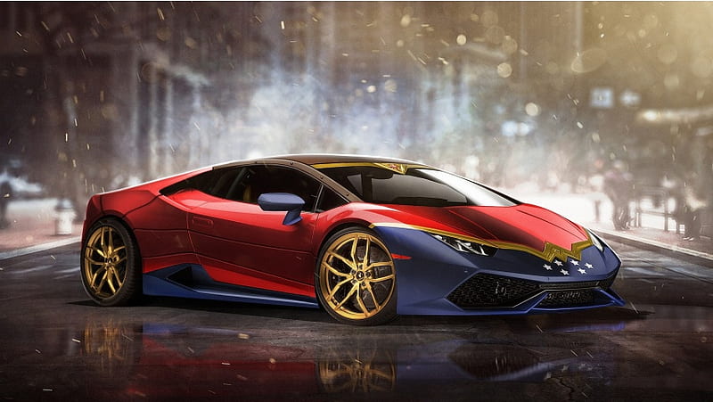 Lamborghini hura de la mujer maravilla, Fondo de pantalla HD | Peakpx