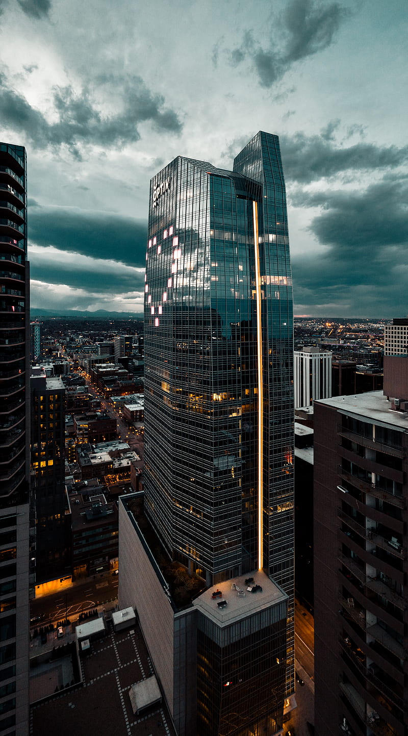 city, buildings, skyscraper, heart, aerial view, HD phone wallpaper