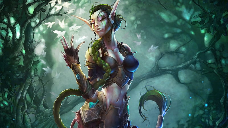 Night Elf and Background, Dark Elf, HD wallpaper Night Elf and Background, Dark Elf, HD wallpaper