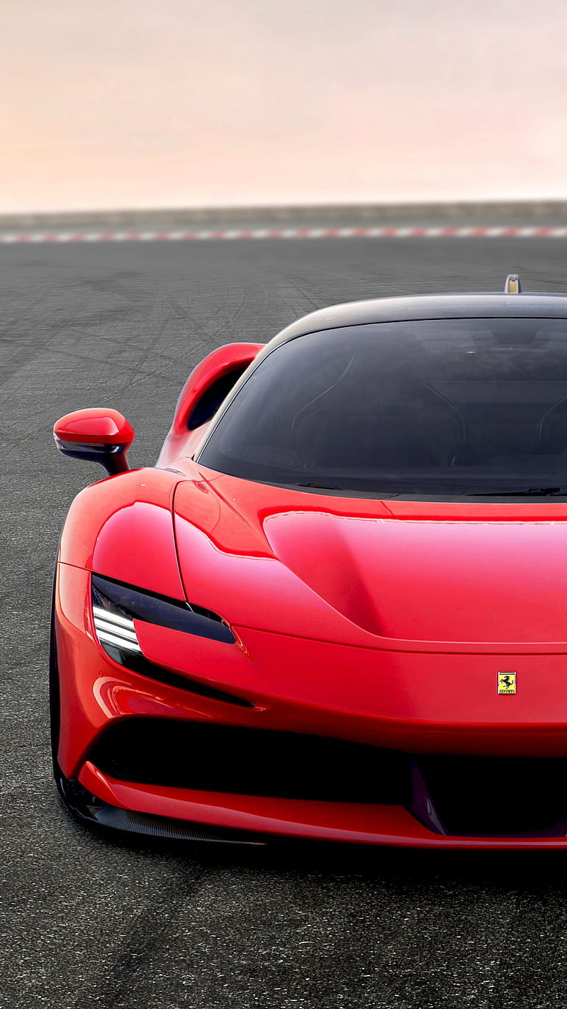 Ferrari SF90, car, red, stradale, HD phone wallpaper