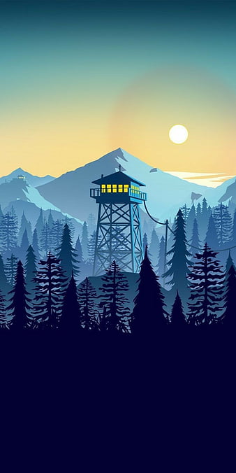 Forest Scenery Watchtower Firewatch Wallpaper iPhone Phone 4K #4260e