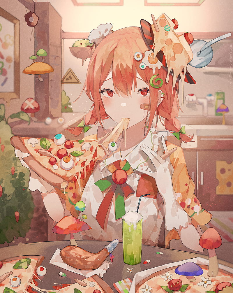 Umemaro anime anime girls food anime girls eating pizza HD phone  wallpaper  Peakpx