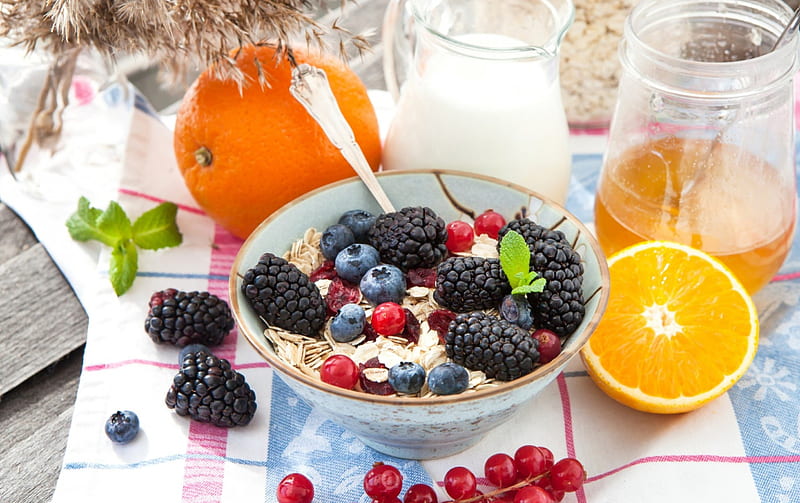 * Healthy breakfast *, nature, food, fresh, fruits, HD wallpaper