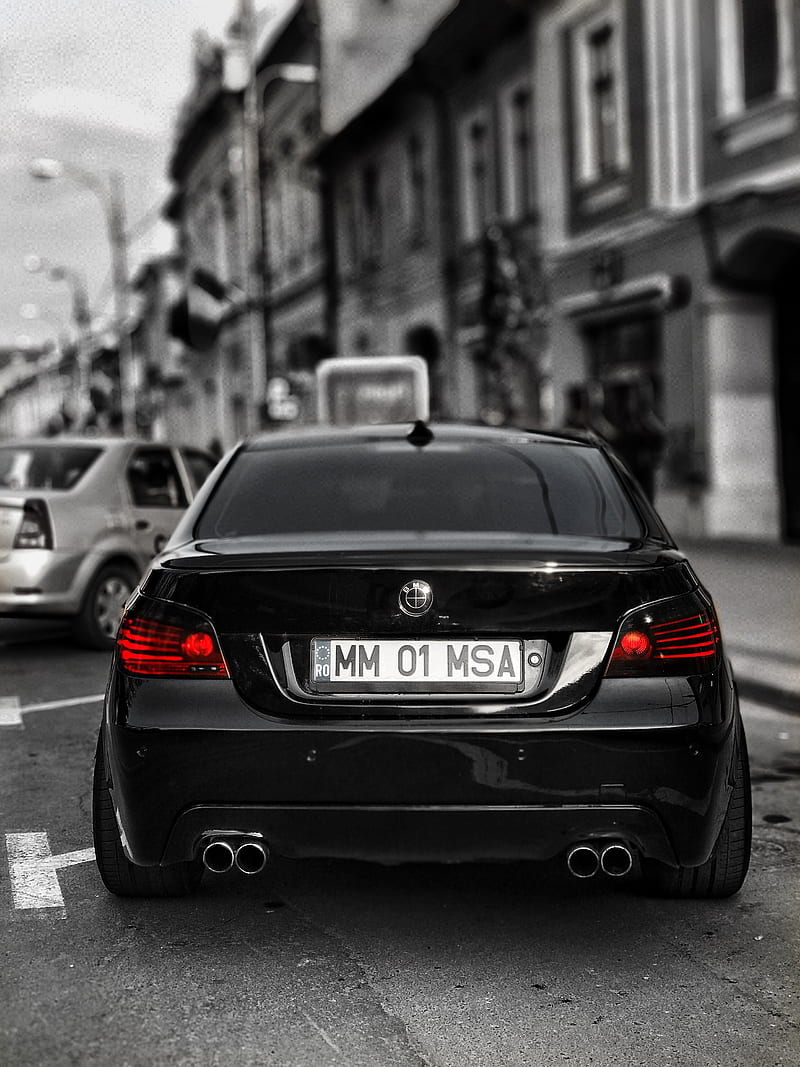 BMW M5 bw, black, carros, e60, tunning, HD phone wallpaper