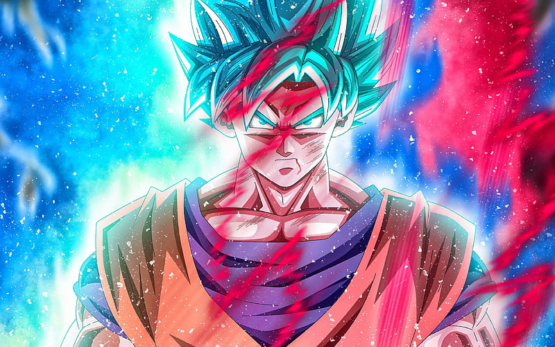 Goku ssj blue, anime, ball, dragon, ssj blue, super, HD wallpaper