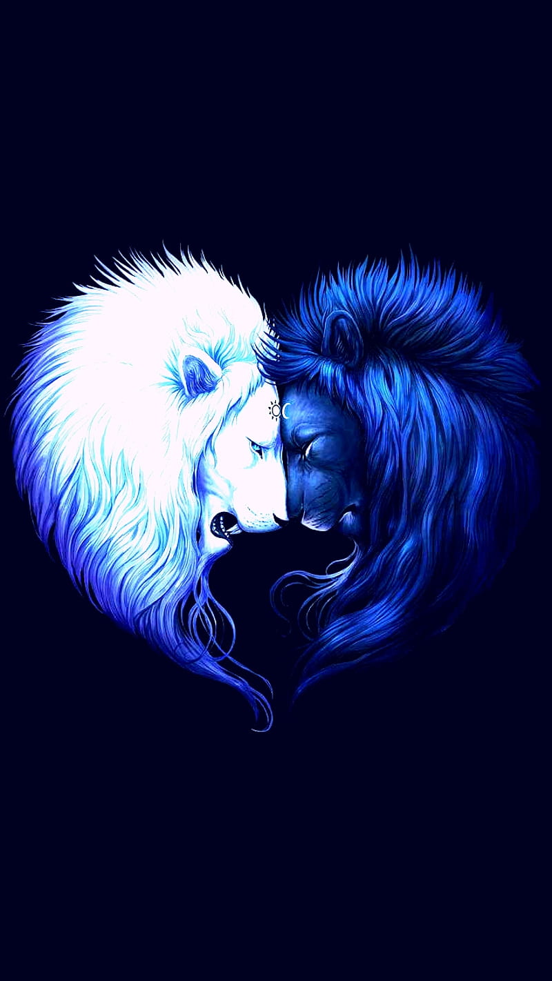 Love lions, blue, ice, lions, love, HD phone wallpaper | Peakpx