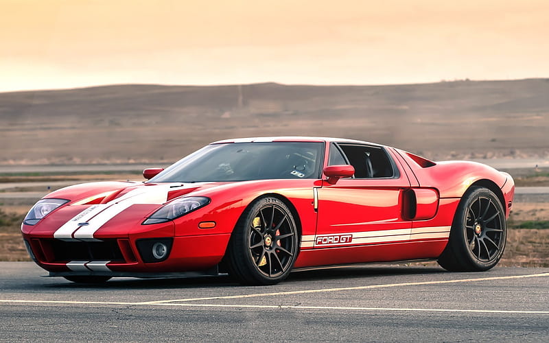 supercars, retro car, red ford, sports cars, ford gt, HD wallpaper
