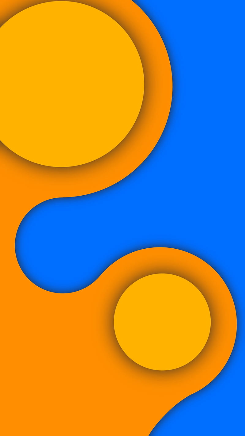 Orange Grace, FMYury, Orange, abstract, art, bend, bends, blue, circle, circles, clean, clear, cold, color, colorful, colors, depth, fire, geometric, geometry, grace, graceful, gradient, hot, layer, layers, opposite, round, rounded, shadow, shadows, water, yellow, HD phone wallpaper