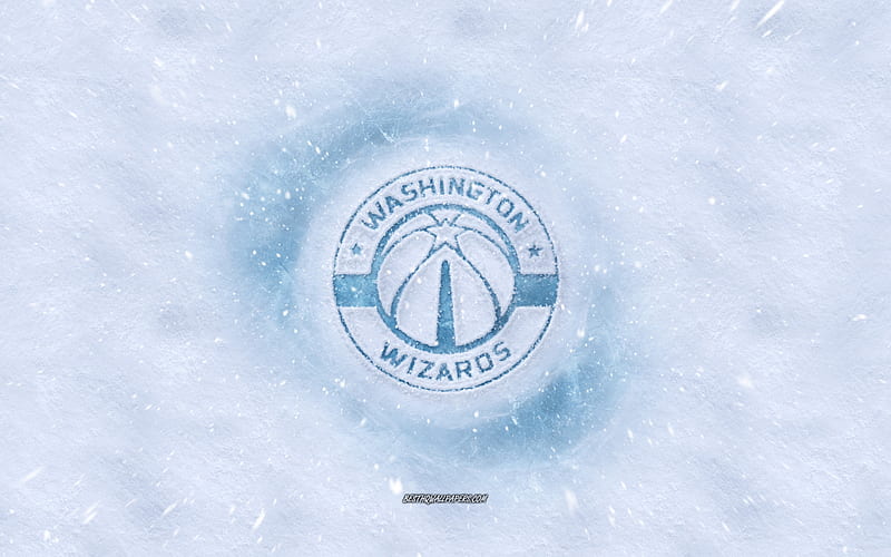 Washington Wizards logo, American basketball club, winter concepts, NBA, Washington Wizards ice logo, snow texture, Washington, USA, snow background, Washington Wizards, basketball, HD wallpaper