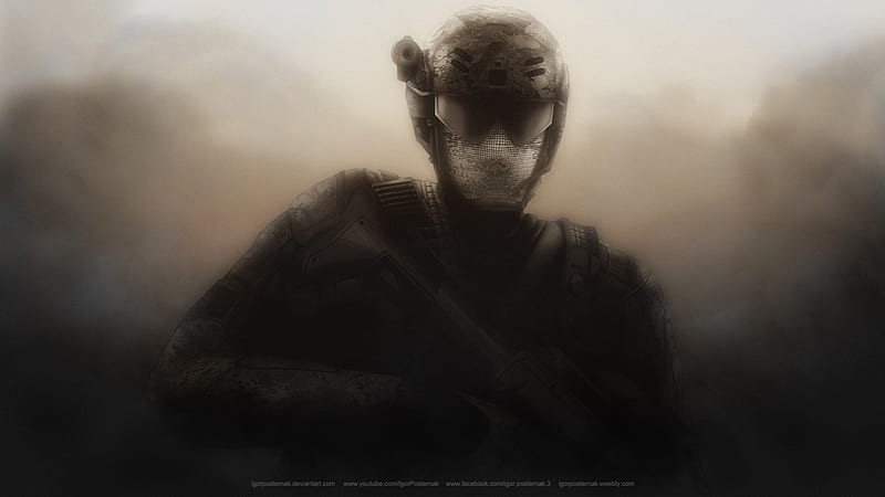 Soldier, movie, fighter, game, digital art, video, battlefield, character, warrior drawing, painting, call of duty, hop, HD wallpaper