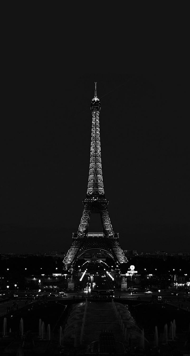 Eiffel Tower, black, dark, night, paris, romantic, HD phone wallpaper |  Peakpx