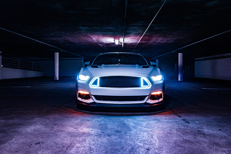 Ford Mustang Neon Lights , ford-mustang, ford, mustang, 2019-cars, carros, HD wallpaper