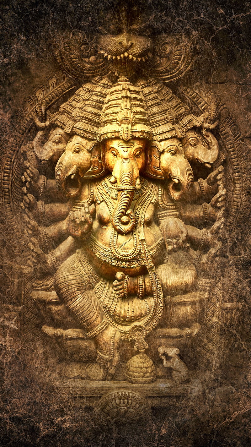 Ganesha, god, panchmukhi, statue, HD phone wallpaper | Peakpx