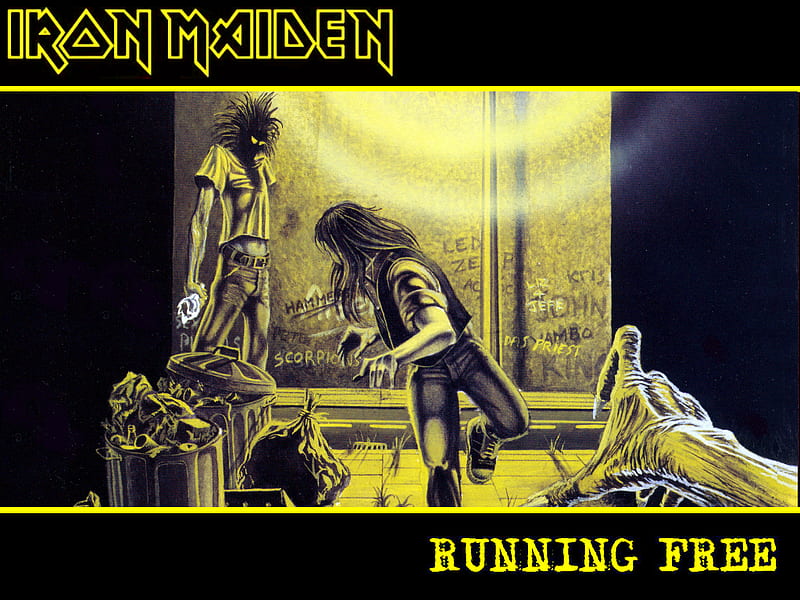 Iron Maiden - Running music, band, run, metal, iron maiden, logo, heavy, running, iron, eddie, maiden, HD wallpaper