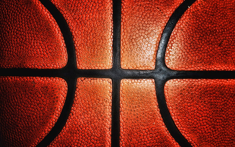 basketball texture, ball macro, basketball, orange ball, close-up, HD wallpaper