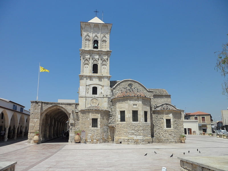 Cyprus Church, religious, cyprus, church, flags, HD wallpaper