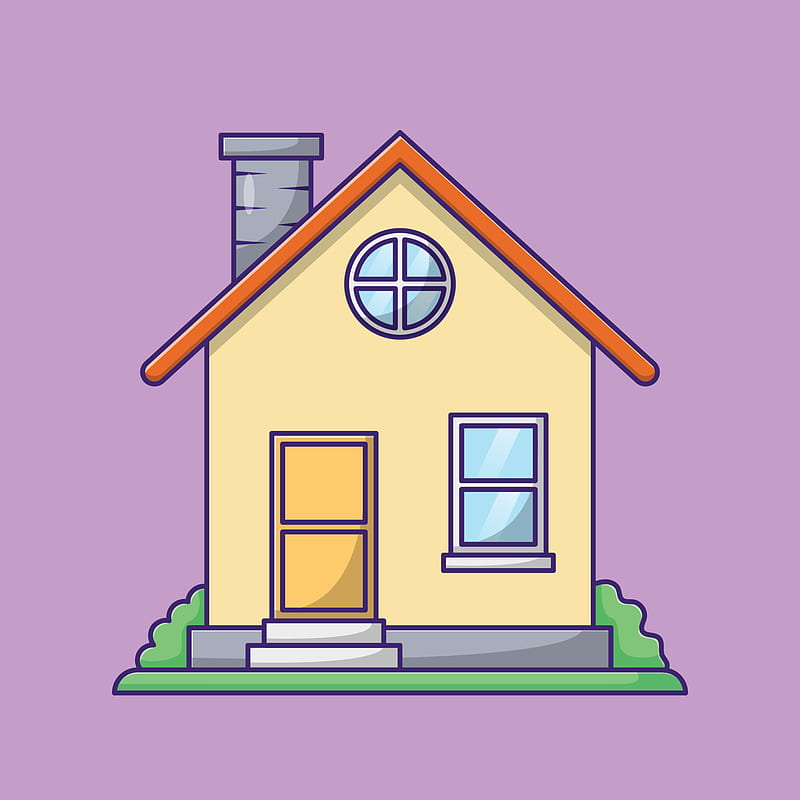 House Icon Illustration. Home Vector. Flat Cartoon Style Suitable for Web Landing Page, Banner, Flyer, Sticker, , Background 5501511 Vector Art at Vecteezy, Cartoon Room, HD phone wallpaper