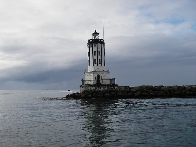 San Pedro Lighthouse, water, light house, california, ocean, lighthouse, sea, san pedro, HD wallpaper
