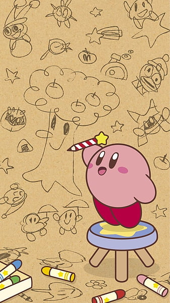 Sky Full of Stars Cute Kirby Phone Theme Phone Wallpaper 