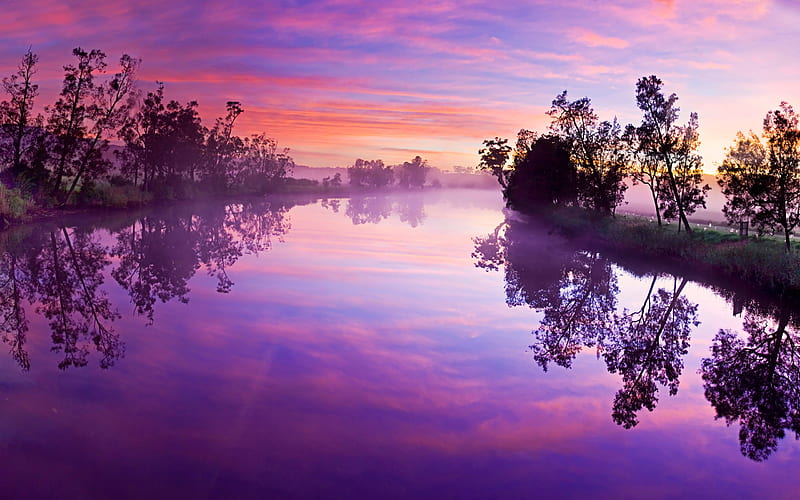 Water from the Rising Sun, sun, background, sunset, fog, sundown, rising, nice, multicolor waterscape, sunbeam, sunrays, purple, white, border beautiful, leaves, roots, smoke, blue, horizon, lakes, customized, shadow, maroon, pond, nature reflected, branches, pc, foggy, orange, high definition, yellow, clouds, lagoon, beauty, evening, sunrise, morning, rivers, , trees, sky, panorama, water, cool, awesome, computer, sunshine, hop, landscape, colorful, brown, laguna, trunks, graphy, grove, mirror, river, pink, amazing multi-coloured, colors, creek, paisagem paisage, leaf, summer, colours, reflections, natural, HD wallpaper
