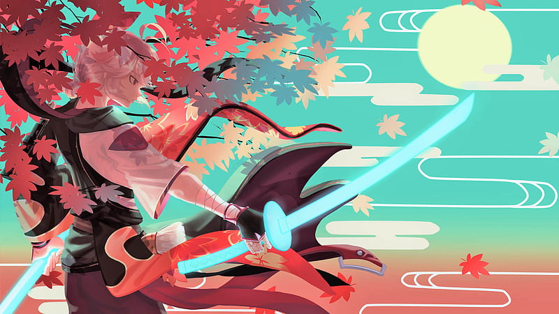 Kazuha Red Leaves Background Genshin Impact, HD wallpaper