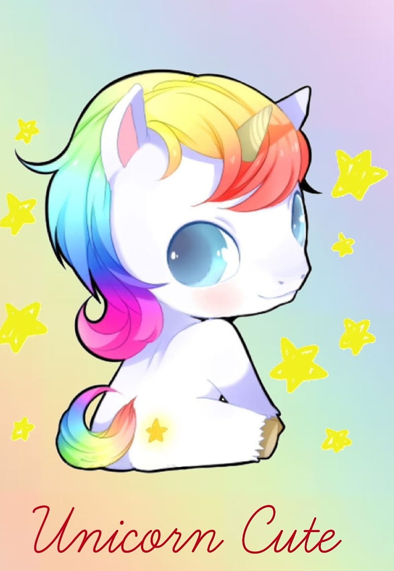 Unicorn cute, color, pastel, HD phone wallpaper