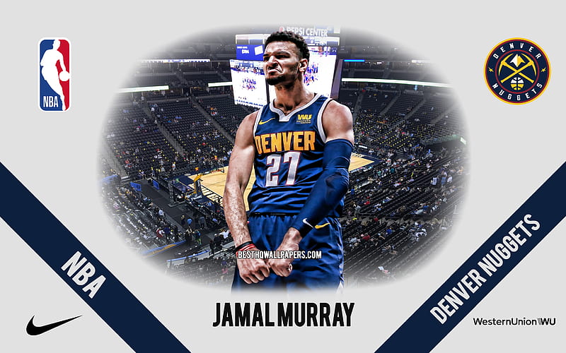 Jamal Murray, Denver Nuggets, American Basketball Player, NBA, portrait, USA, basketball, Pepsi Center, Denver Nuggets logo, HD wallpaper