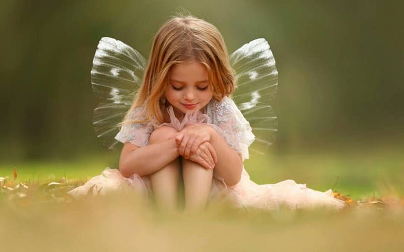 Cute Little Angel, cute, fantasy, wings, angel, baby, HD wallpaper