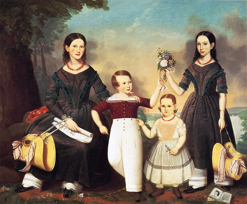 Jefferson Gaunt. 1843. The Spies Children, children, american art, classical, HD wallpaper