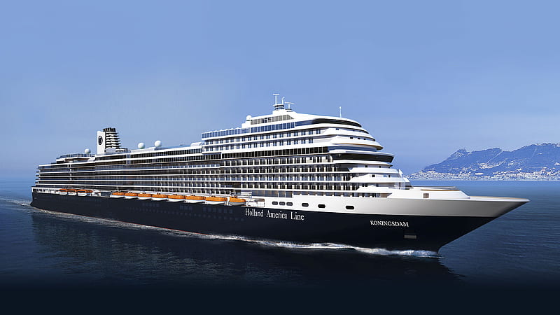 Black Holland America Line Cruise Ship Under Blue Sky Cruise Ship, HD wallpaper