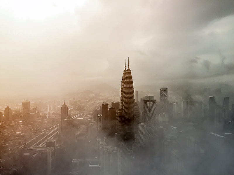Skyscraper City Building Fog Tower, skycrapper, graphy, city, tower, nature, clouds, HD wallpaper