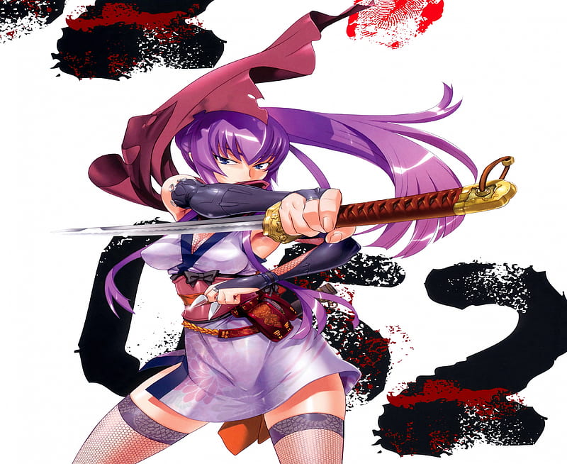 Highschool of the Dead Anime Costume Cosplay Brave 10, Anime, purple,  fictional Character, cartoon png