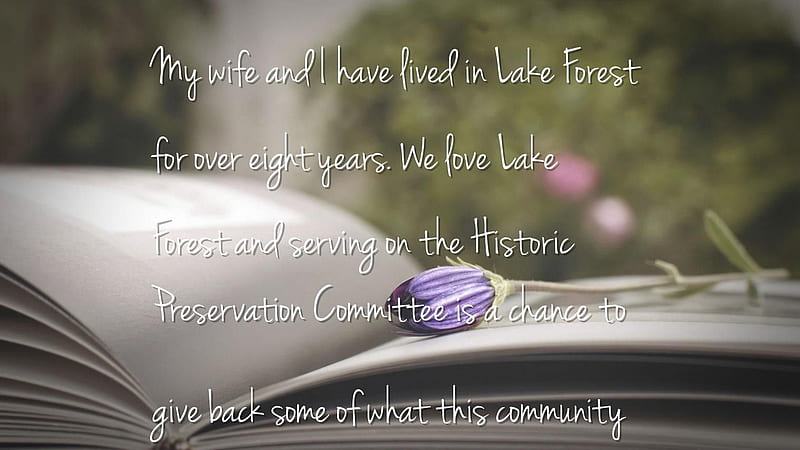 My Wife And I Have Lived In The Forest And Love Lake Forest And Serving On The Historic Preservation Committee I Love, HD wallpaper