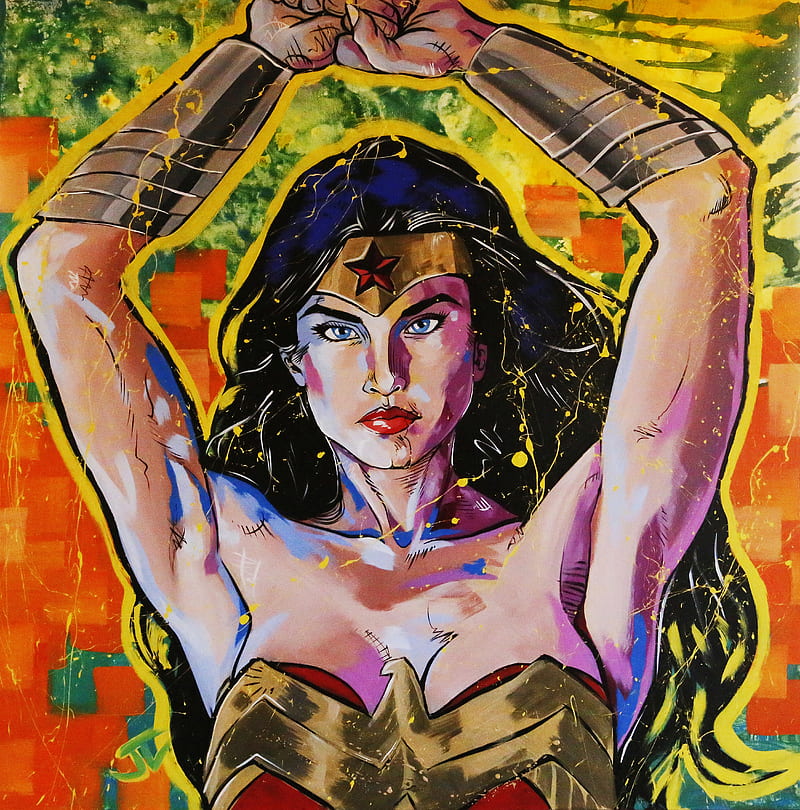 Wonder Woman Painting Art , wonder-woman, superheroes, painting, artist, artwork, digital-art, HD phone wallpaper