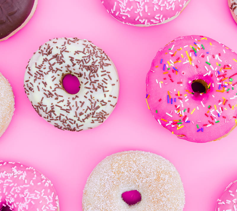 Donuts, colours, cookies, food, pink, sugar, HD wallpaper | Peakpx