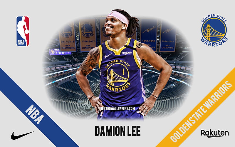 Damion Lee, Golden State Warriors, American Basketball Player, NBA, portrait, USA, basketball, Chase Center, Golden State Warriors logo, HD wallpaper