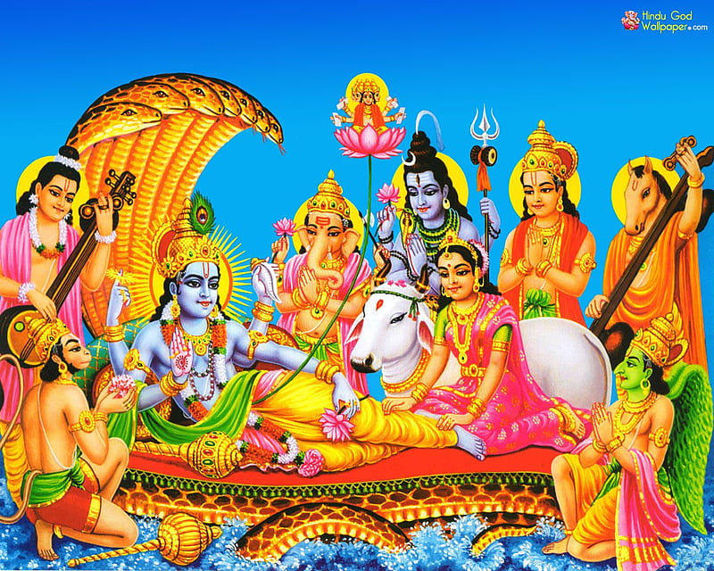 Brahma Vishnu Mahesh Vishnu Hindu Gods Lord Vishnu Hd Wallpaper