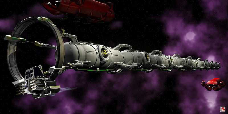 space station, docking, nebula, deep space, spaceship, HD wallpaper