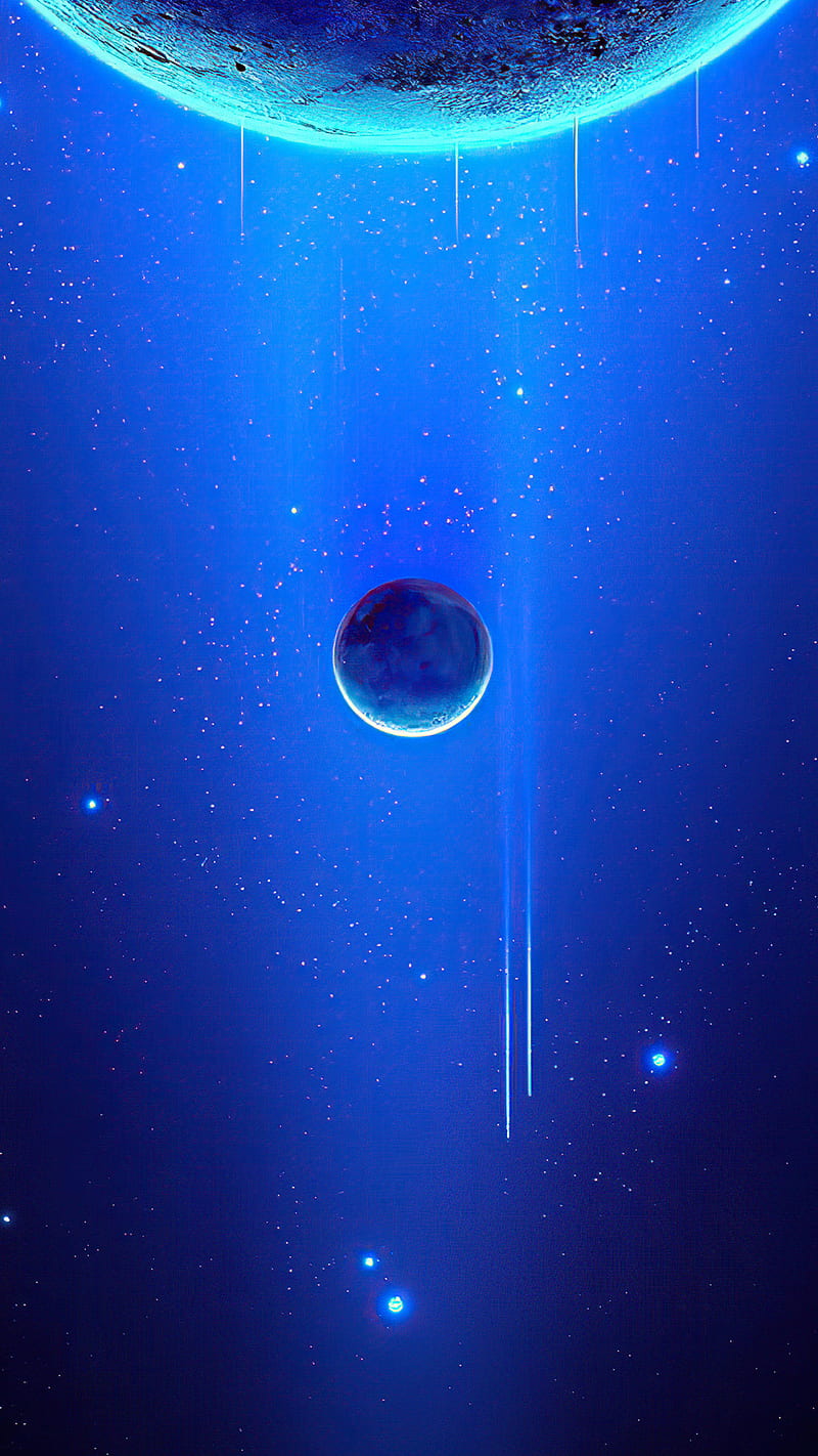 Blue planet , space, nebula, HD phone wallpaper