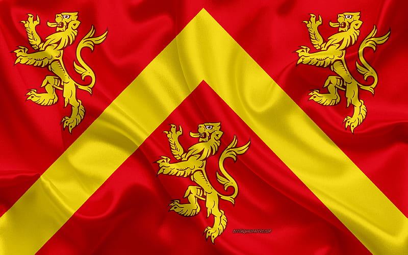 Flag of Anglesey silk flag, Anglesey flag, silk texture, Counties of Wales, Anglesey, Wales, United Kingdom, HD wallpaper