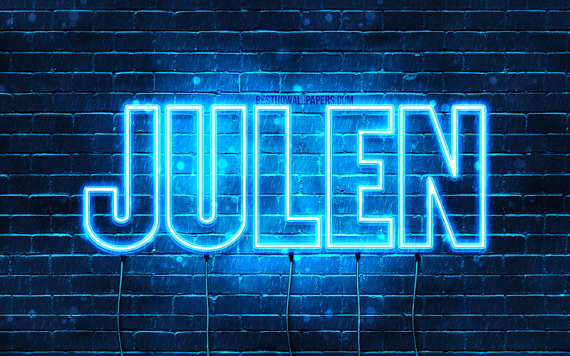 Julen with names, Julen name, blue neon lights, Happy Birtay Julen, popular spanish male names, with Julen name, HD wallpaper