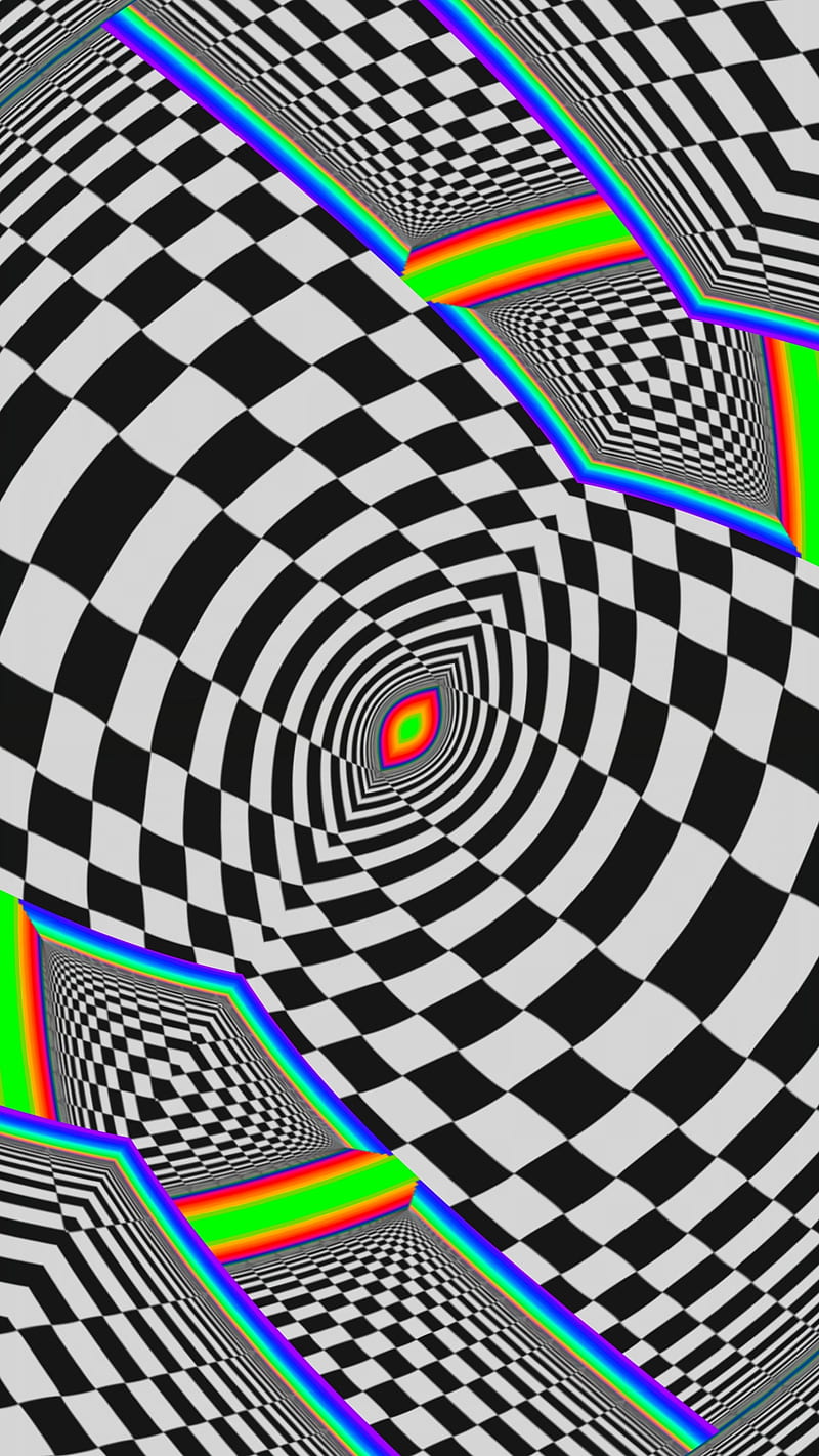 Trippy illusion, black, green, mint, square, white, HD phone wallpaper |  Peakpx