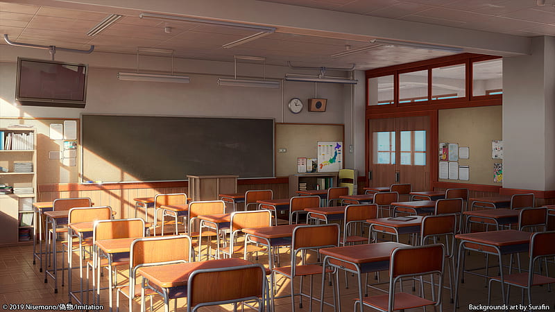 Anime Background - Classroom  Anime backgrounds classroom, Anime