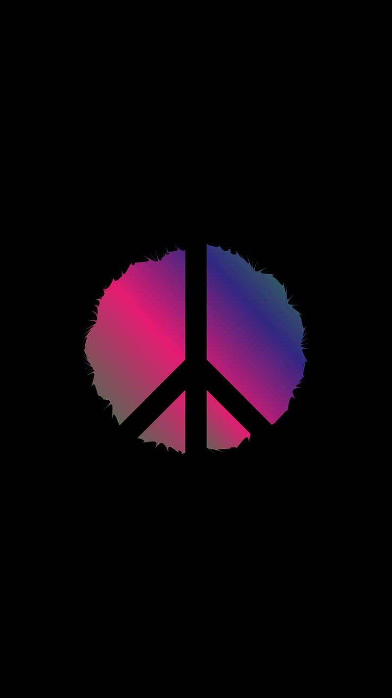 Hippie wallpaper with peace symbol and doves Vector Image