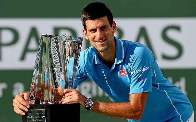 Novak Djokovic, Tennis, portrait, Serbia, trophy, cup, tennis player, HD wallpaper