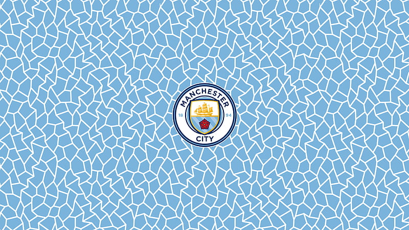 Crest Emblem Logo Soccer Symbol White Blue Lines Manchester City F.C ...