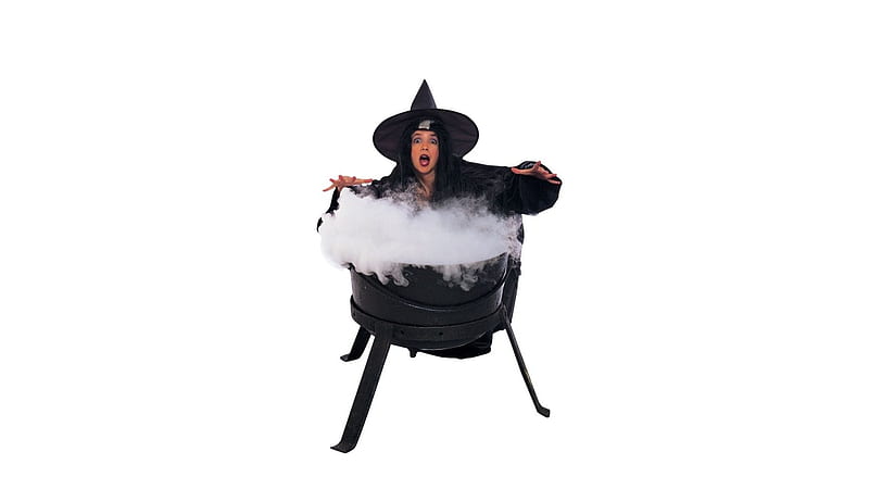 Sweetwitchy in Trouble, witch, models, costume, cauldron, people, funny, sexy, HD wallpaper