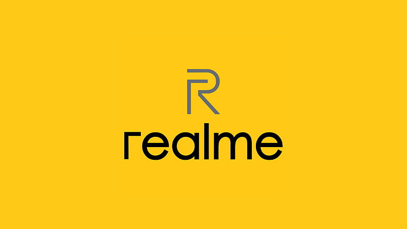 Realme Logo Yellow Background Realme, HD wallpaper