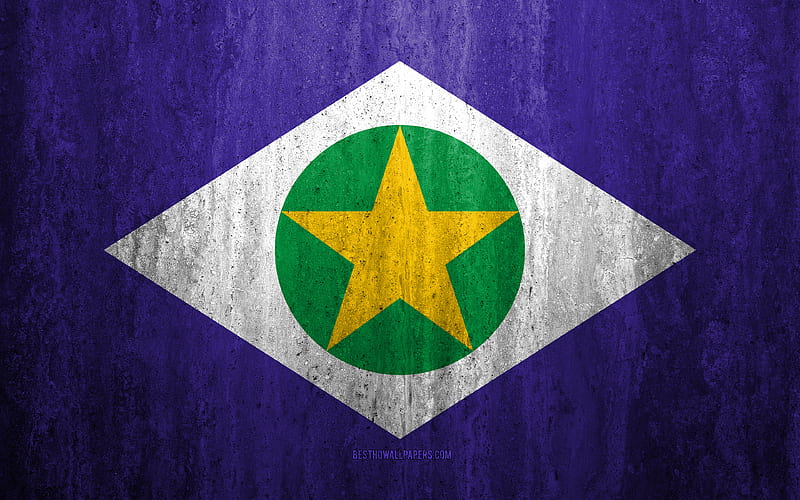 Flag of Rio Grande do Norte stone background, Brazilian state, grunge flag,  Rio Grande do Norte State flag, HD wallpaper