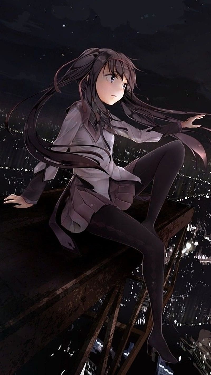 Anime Sad Girl, Sitting Alone, animation, HD phone wallpaper | Peakpx